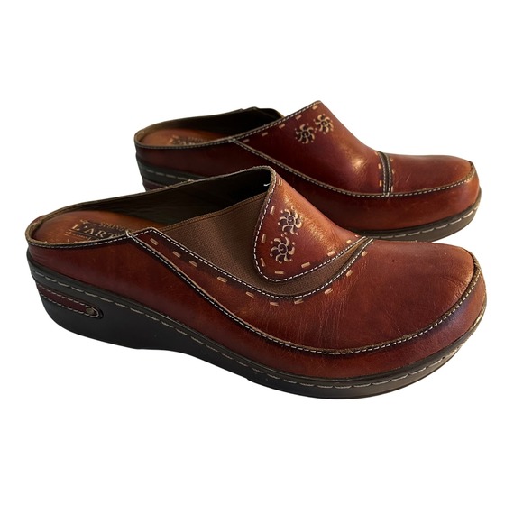 Spring Step L'Artiste Chino Leather Clogs Size 41 US 9.5-10 Brown Comfort Casual - Picture 1 of 11